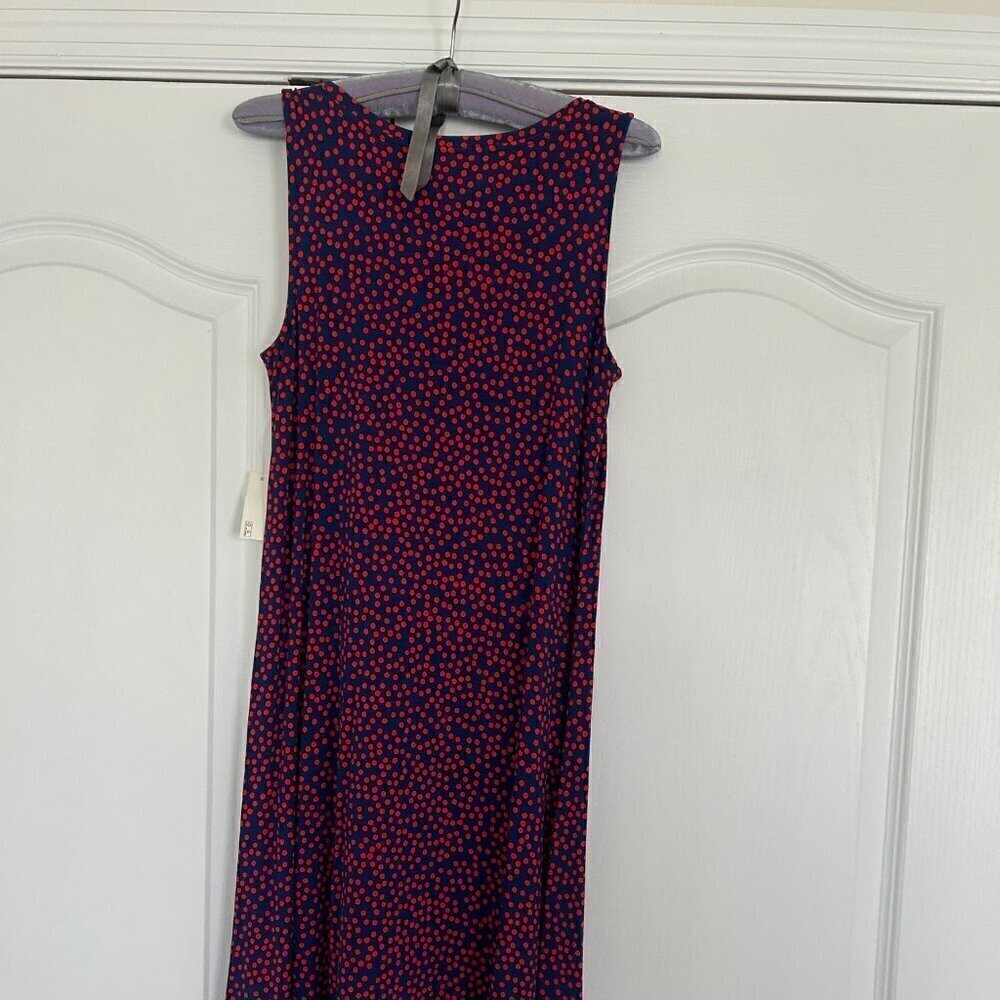 AMAZON ESSENTIALS Tank Swing Dress NAVY/RED Polka Dot XS - Picture 4 of 4